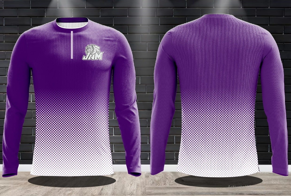 (NEW)JAM Performance Fleece Lined 1/4 Zip - Purple