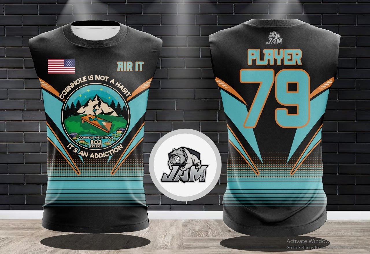 (NEW)802 Cornhole 2024 Design Jersey - Black