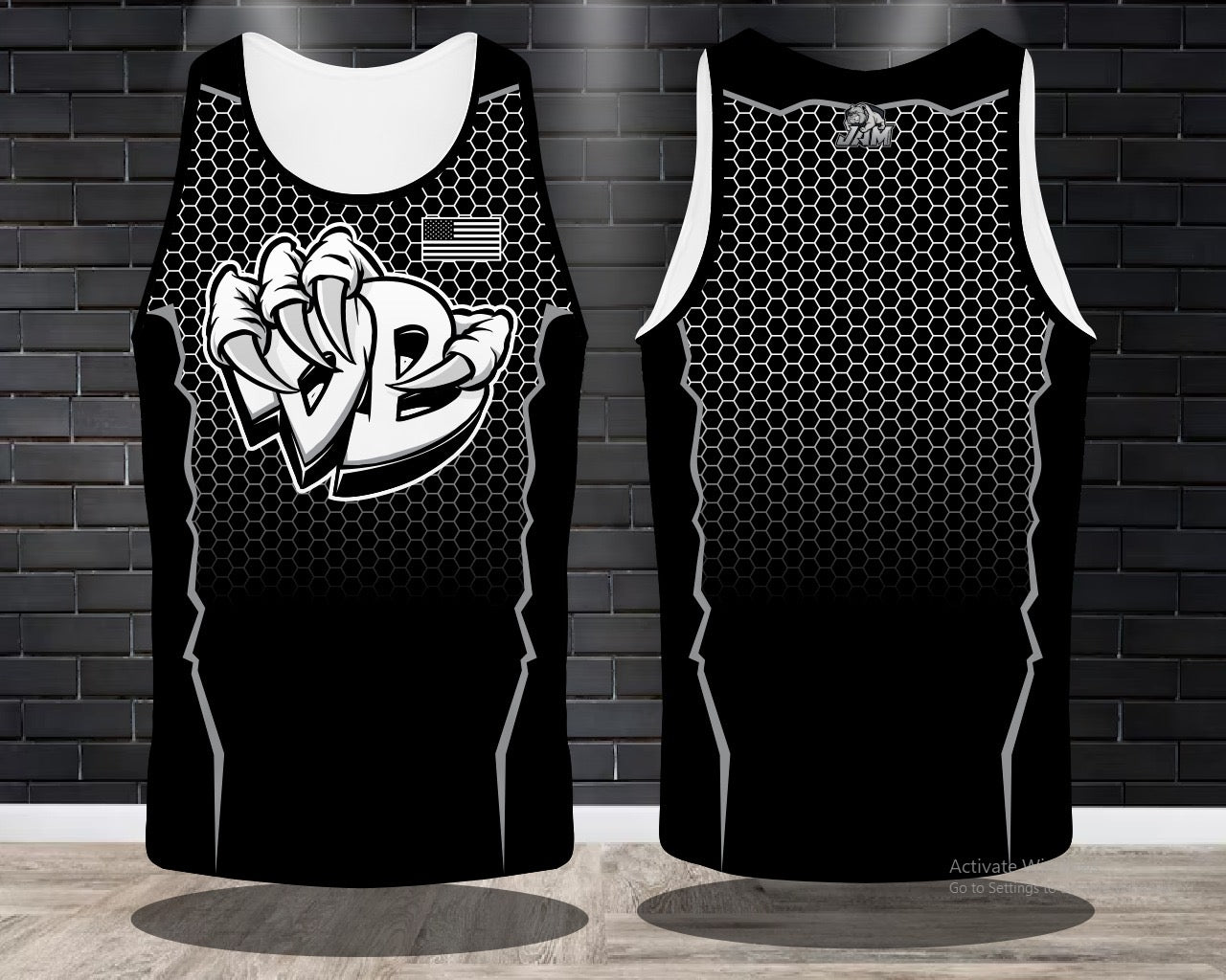 Draggin Bags Draggin Claw - Ladies Racerback Tank or Unisex Tank Top - Black w/Whiteout Claw