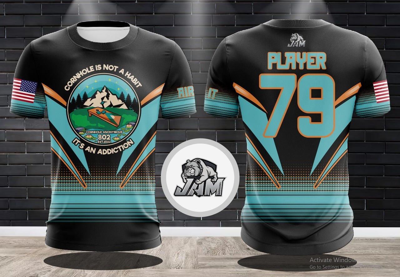 (NEW)802 Cornhole 2024 Design Jersey - Black