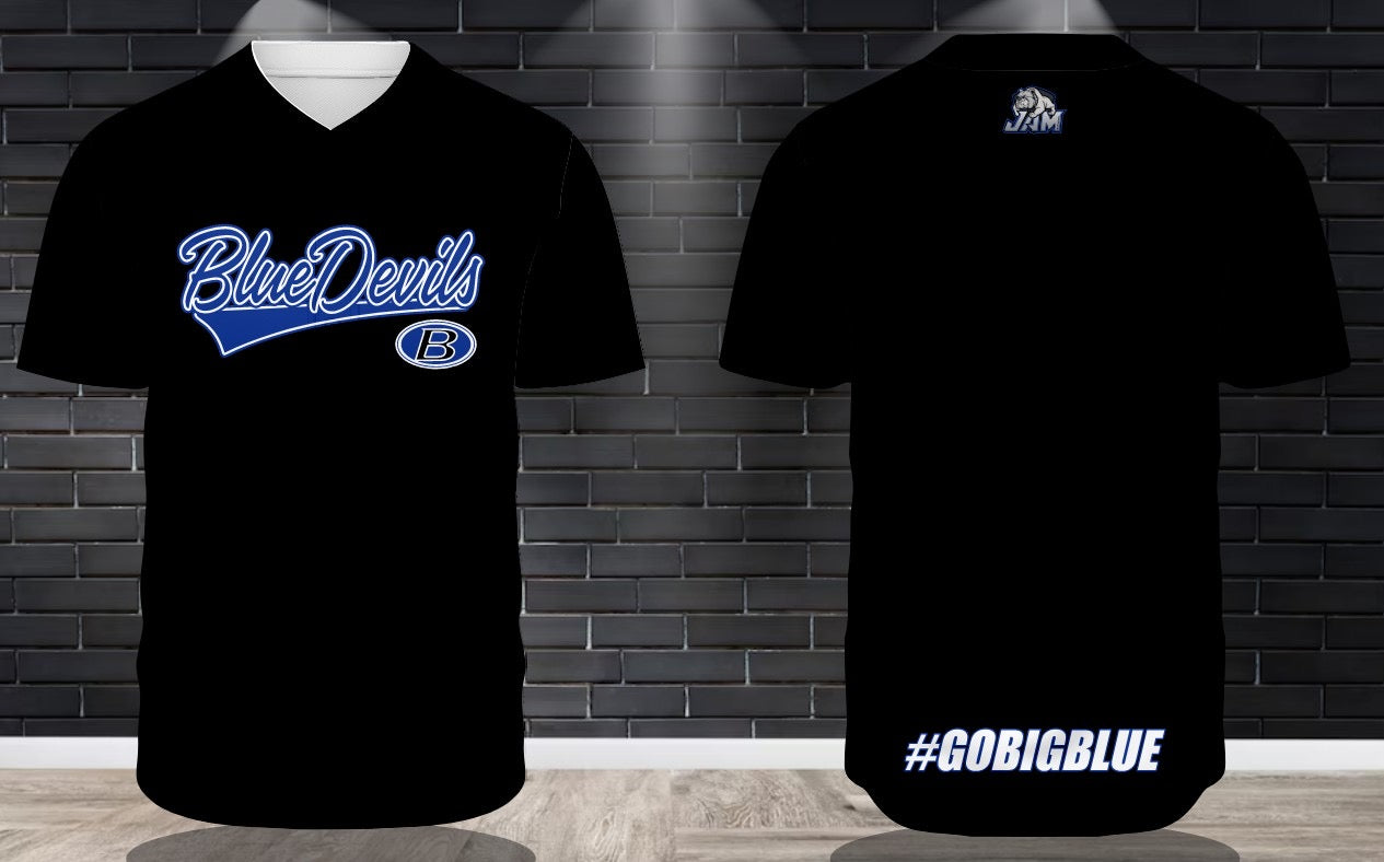 (NEW)Brunswick Blue Devils Button Down Baseball Jersey