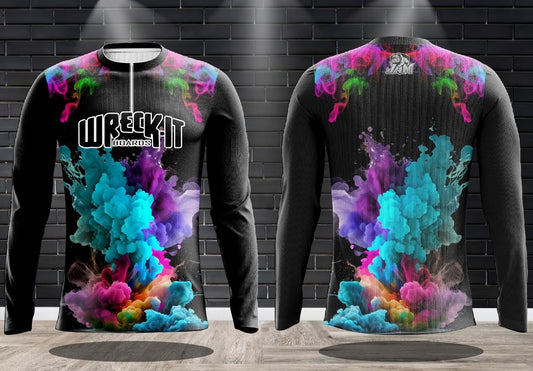 (NEW)Wreck-It Boards - Smoke Show Edition 1/4 Zip Long Sleeve Jersey