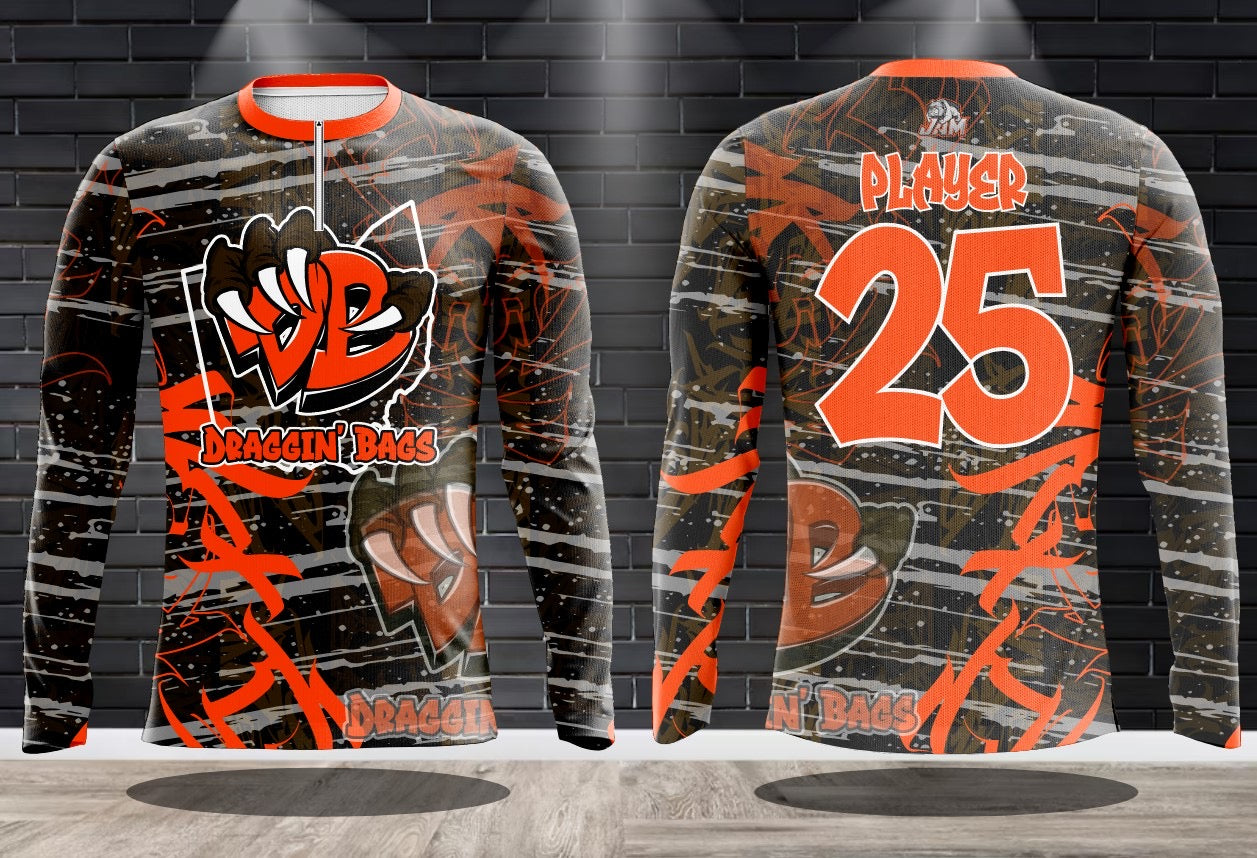 (NEW)Draggin Bags Ohio Edition Performance Drifit 1/4 Zip Jersey(s) - Short or Long Sleeve