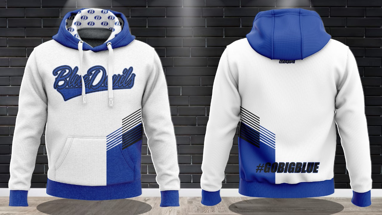 (NEW)Brunswick Blue Devils Performance Hooded Sweatshirt - White