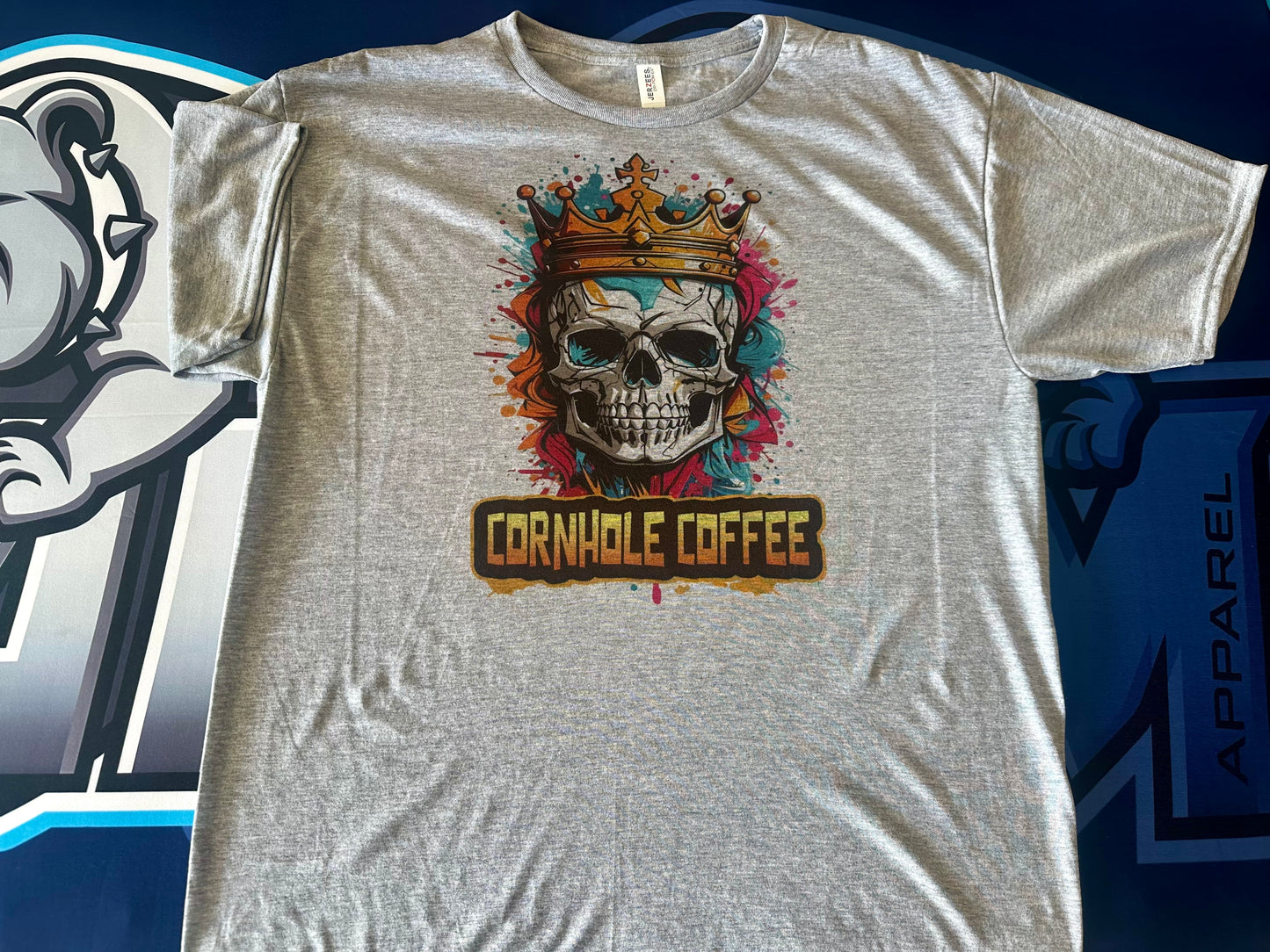 King’s Court Cornhole Coffee Soft Tee - Grey