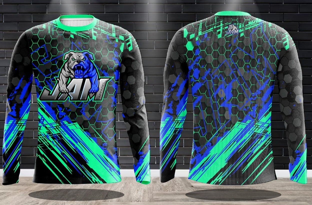 JAM Macho Man OG - Teal/Blue Long Sleeve Jersey
