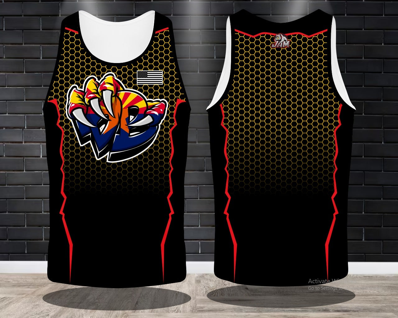 Draggin Bags Draggin Claw - Ladies Racerback Tank or Unisex Tank Top - Black w/Arizona Claw