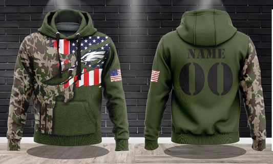 (NEW)American Football Performance Hooded Sweatshirt - Philadelphia Eagles