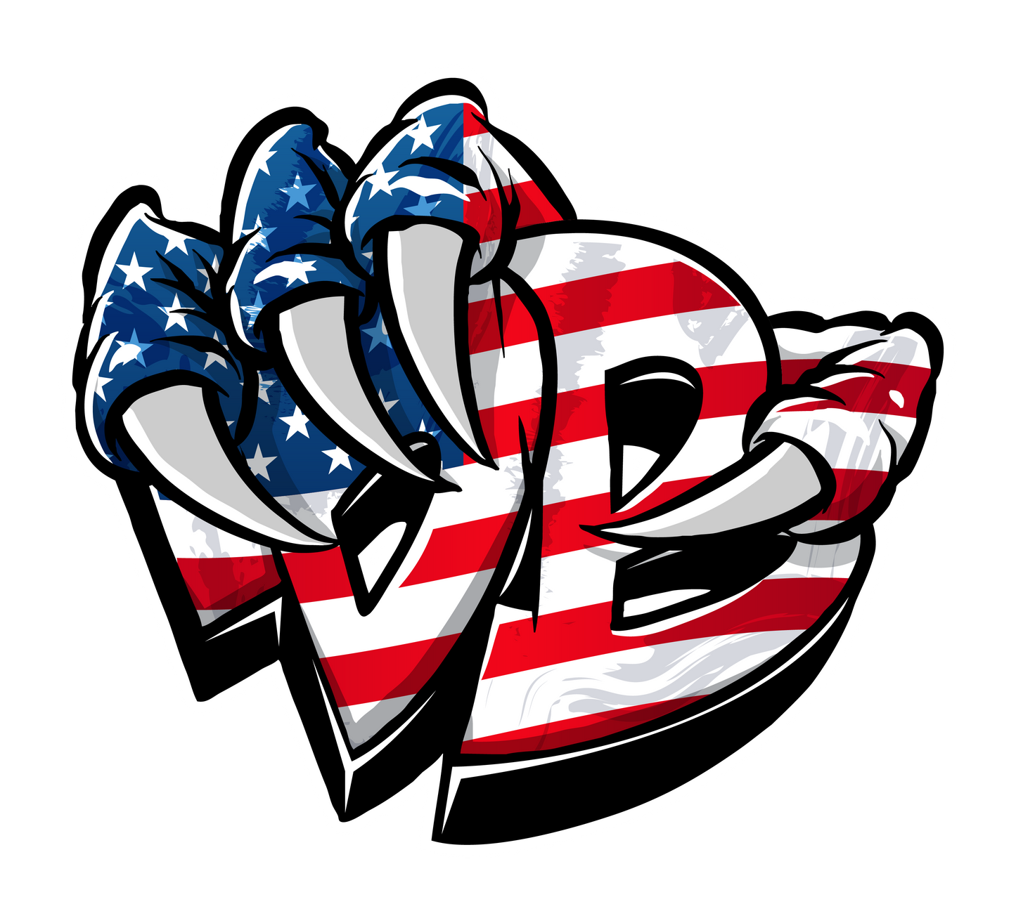 Draggin Bags Draggin Claw Long Sleeve Jersey - Black Base w/America Claw