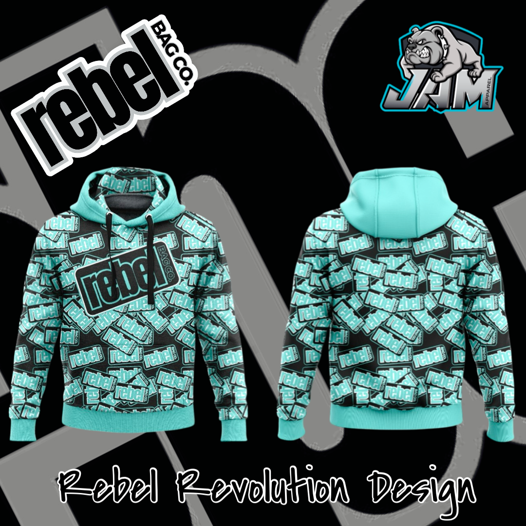 (NEW) Rebel Bag Co. Rebel Revolution Performance Hooded Sweatshirt - Pink/Teal/Red