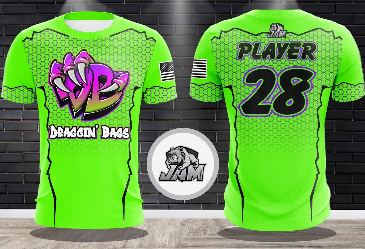 Draggin Bags Draggin Claw - Lime Base Purple/Lime Claw Jersey or Cutoff