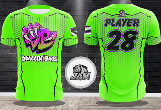 (NEW)Draggin Bags Draggin Claw - Lime Base Purple/Lime Claw Jersey or Cutoff