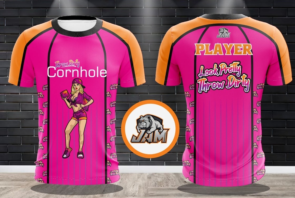 Throw Dirty Cornhole - Pink Base Jersey