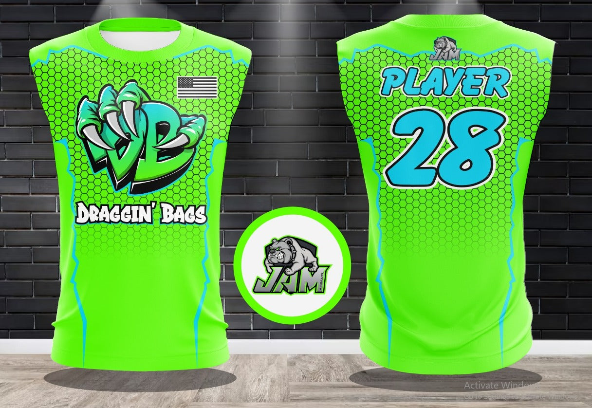 Draggin Bags Draggin Claw - Lime Base UNC Blue/ Lime Claw Jersey or Cutoff