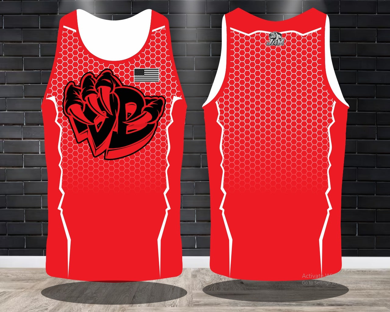 Draggin Bags Draggin Claw - Ladies Racerback Tank or Unisex Tank Top - Red w/Black Claw