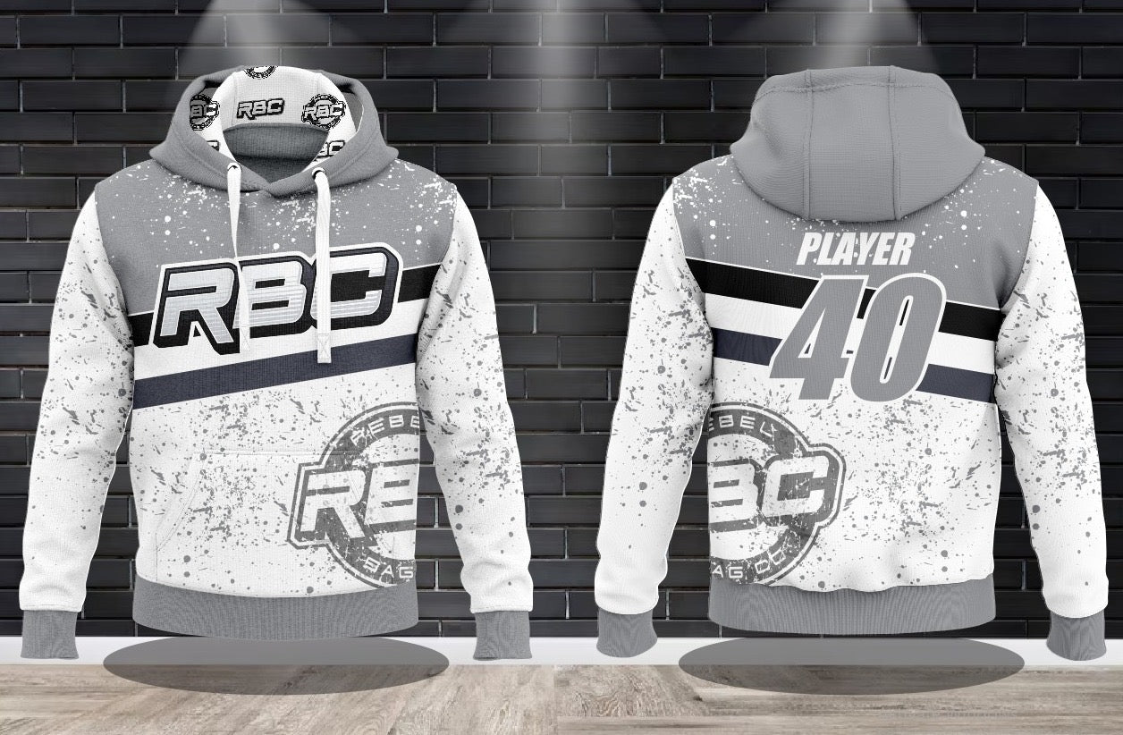 Rebel Bag Co. Splatter Performance Hooded Sweatshirt - Grey/White
