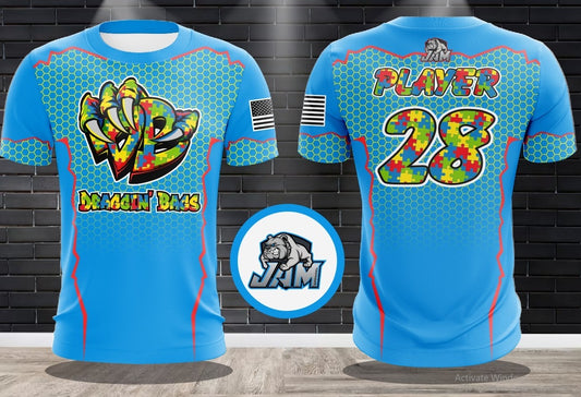 (NEW)Draggin Bags Autism Awareness Draggin Claw Jersey