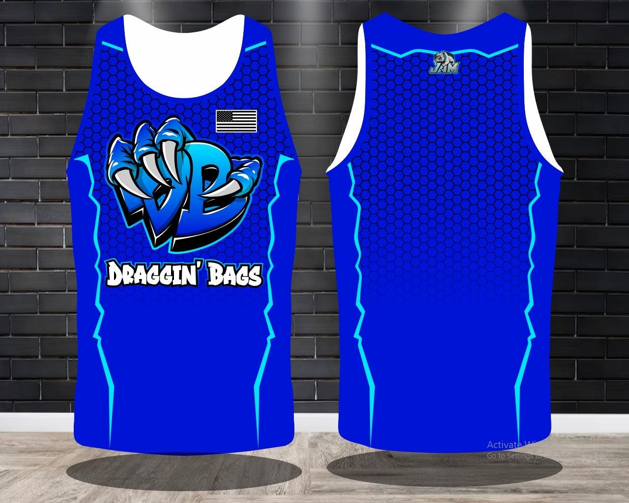 Draggin Bags Draggin Claw - Ladies Racerback Tank or Unisex Tank Top - Blue