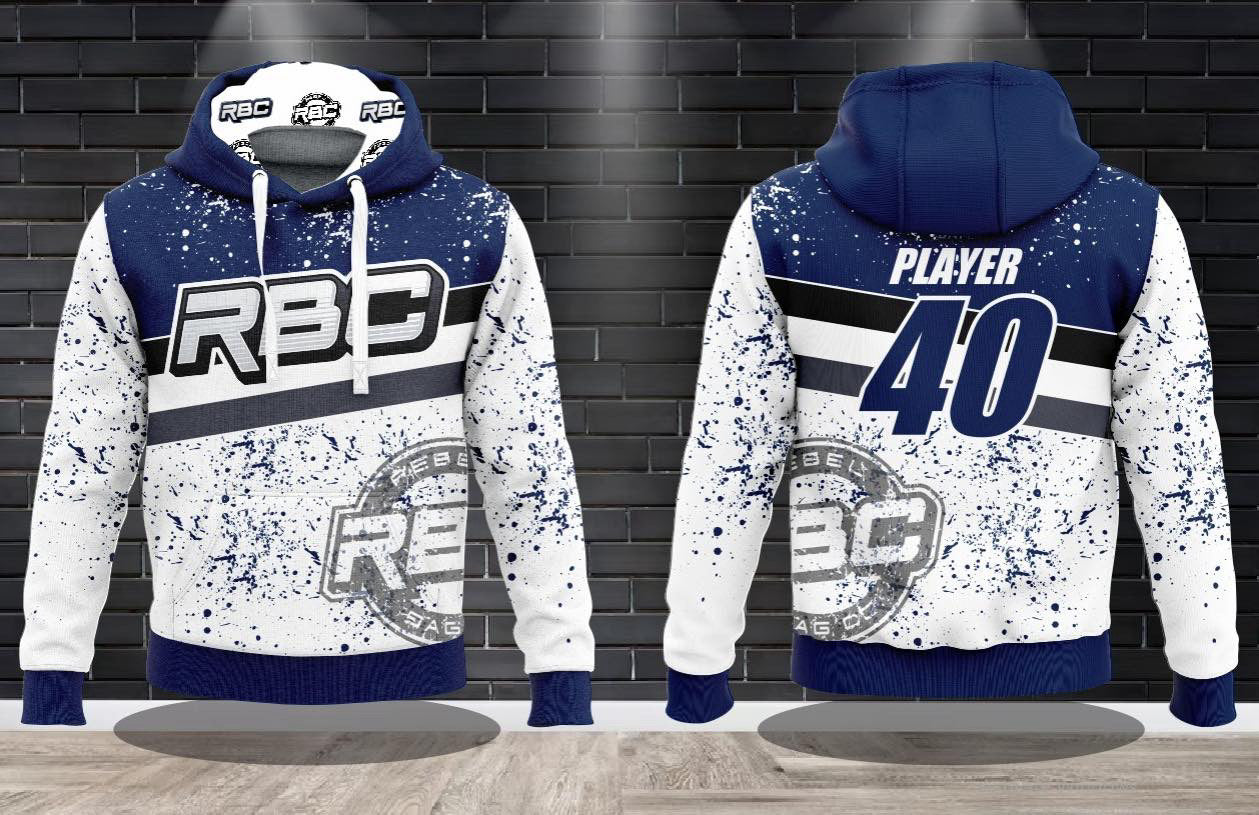Rebel Bag Co. Splatter Performance Hooded Sweatshirt - Blue/White