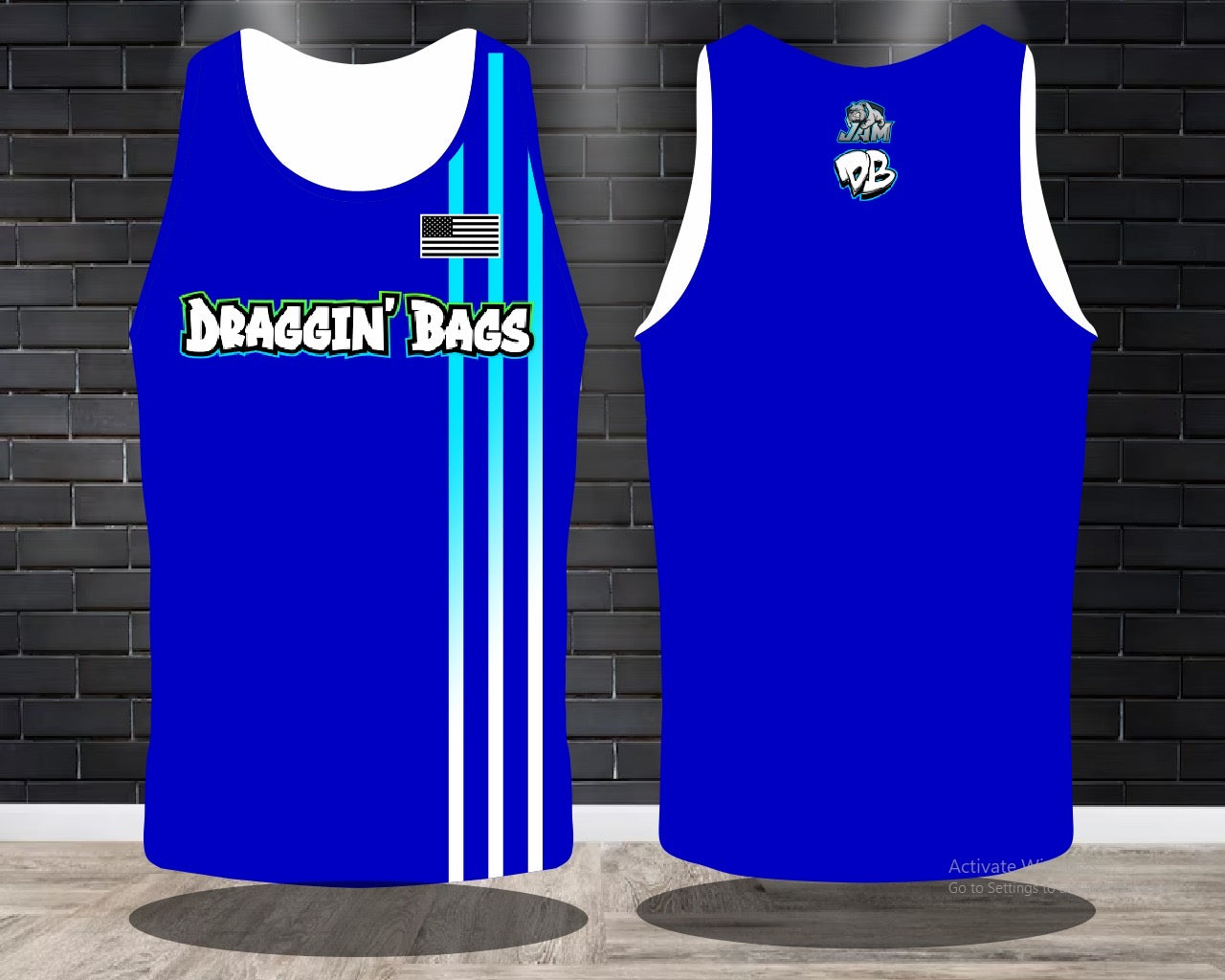 Draggin Bags 2024 Clean - Ladies Racerback Tank or Unisex Tank Too - Blue