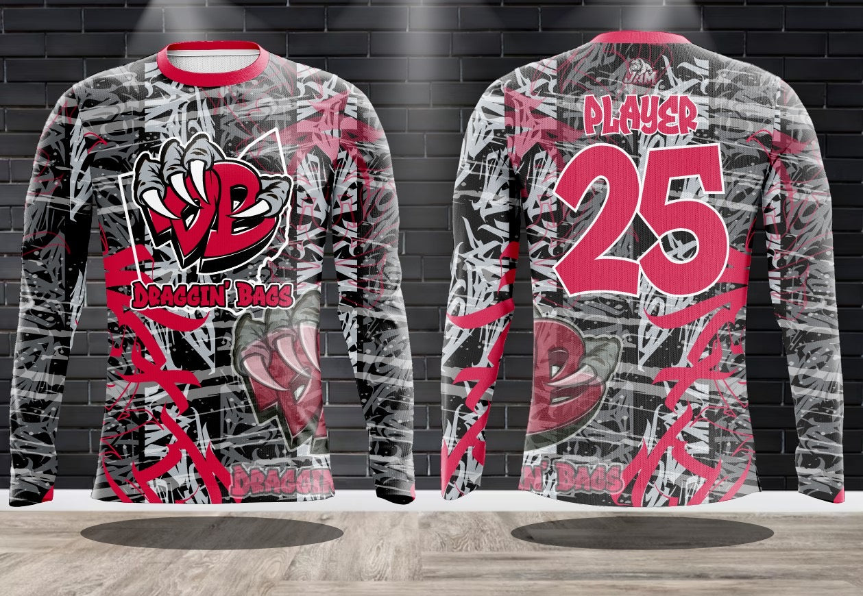 (NEW)Draggin Bags Ohio Edition Performance Drifit Long Sleeve Jersey(s)