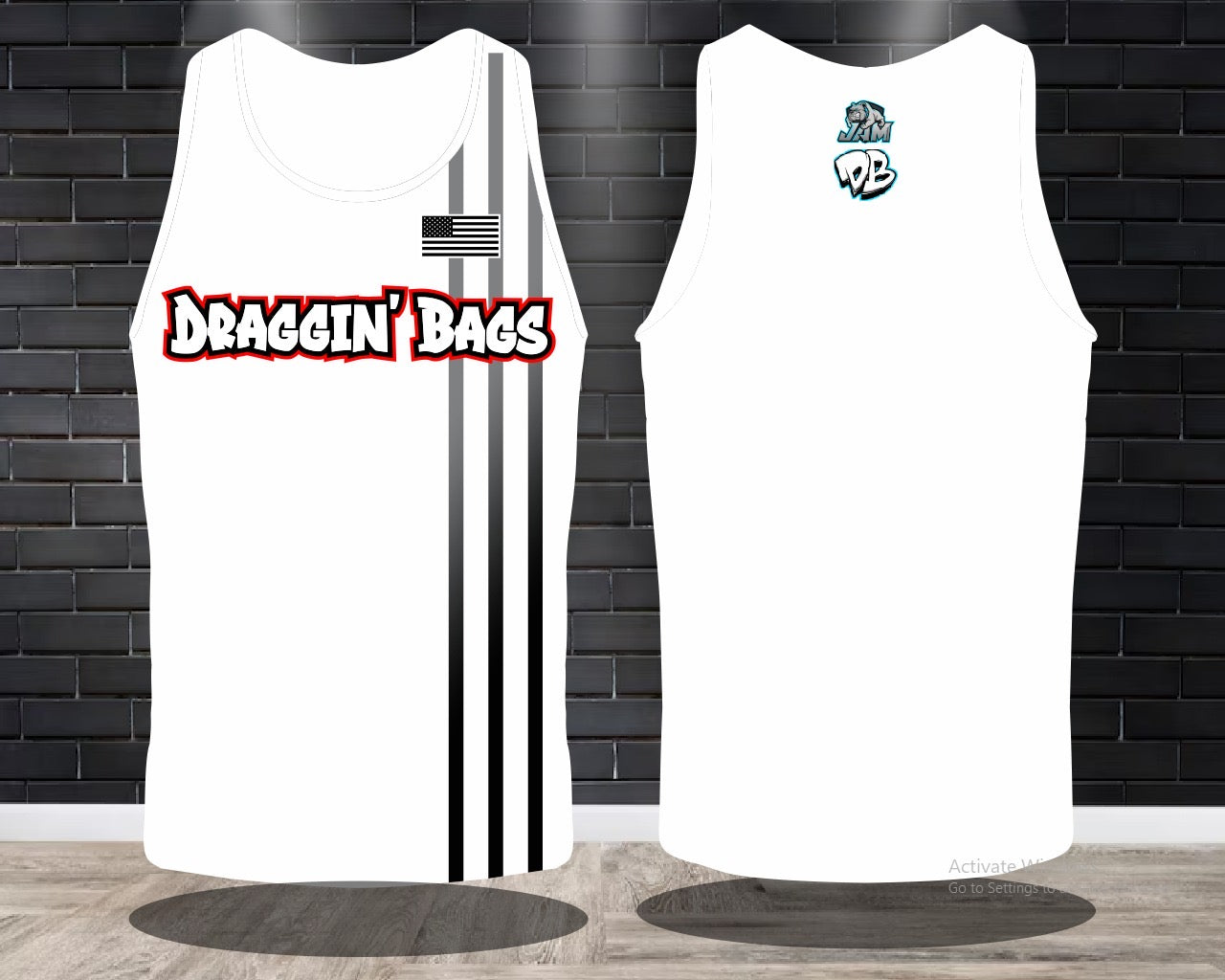 Draggin Bags 2024 Clean - Ladies Racerback Tank or Unisex Tank Top - White