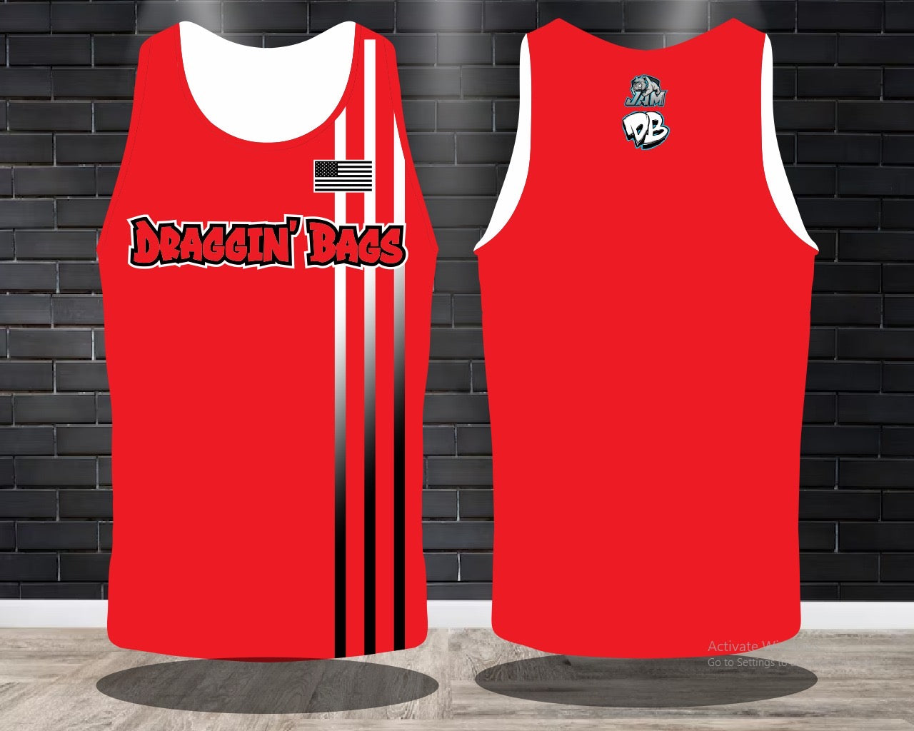 Draggin Bags 2024 Clean - Ladies Racerback Tank or Unisex Tank Top - Red