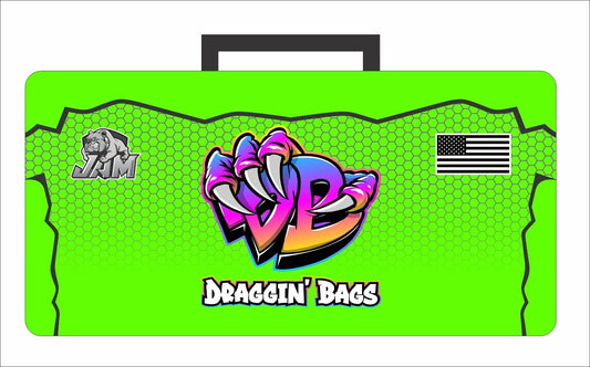 (NEW)Draggin Bags Claw Cornhole Bag Pouch - Green Base w/Purple Blue Claw