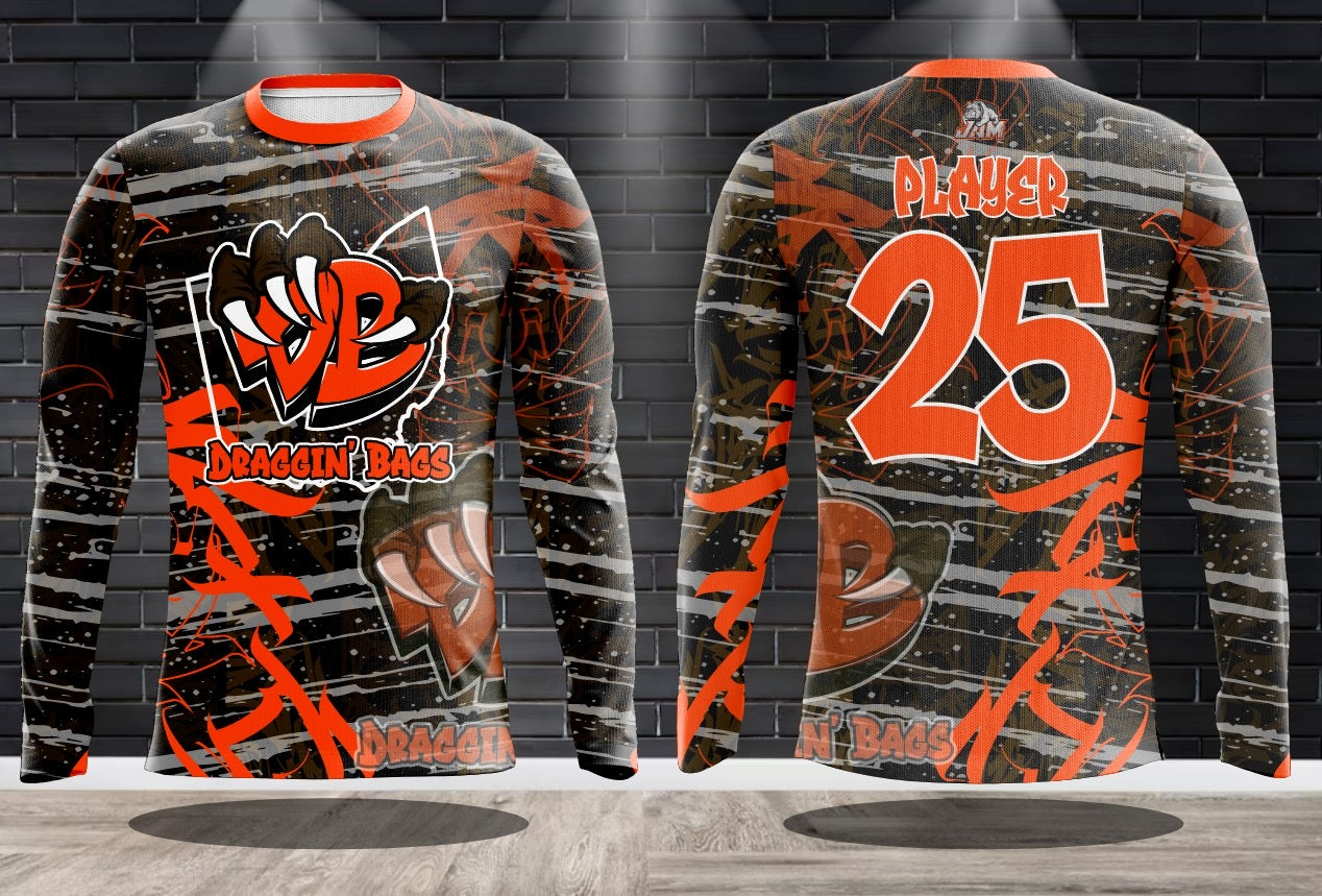 (NEW)Draggin Bags Ohio Edition Performance Drifit Long Sleeve Jersey(s)