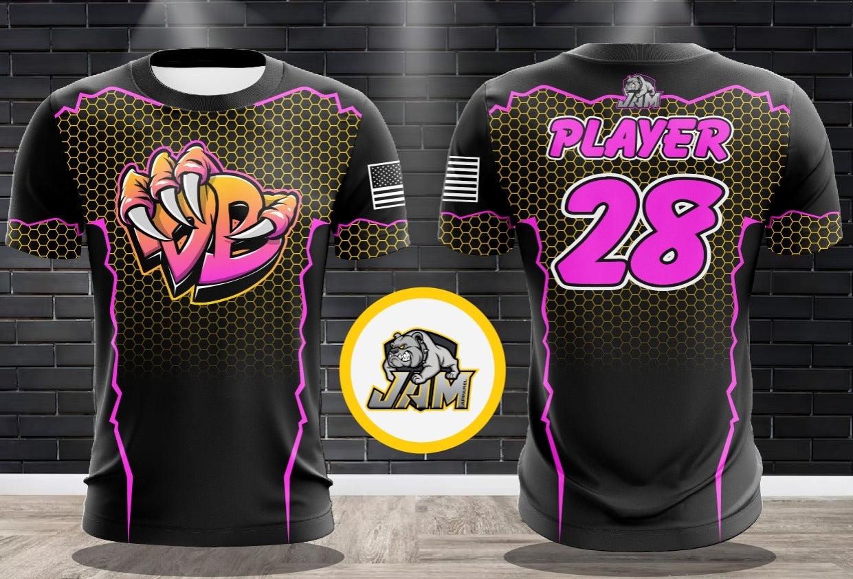 Draggin Bags Draggin Claw - Black Base Pink/Yellow Claw Jersey or Cutoff
