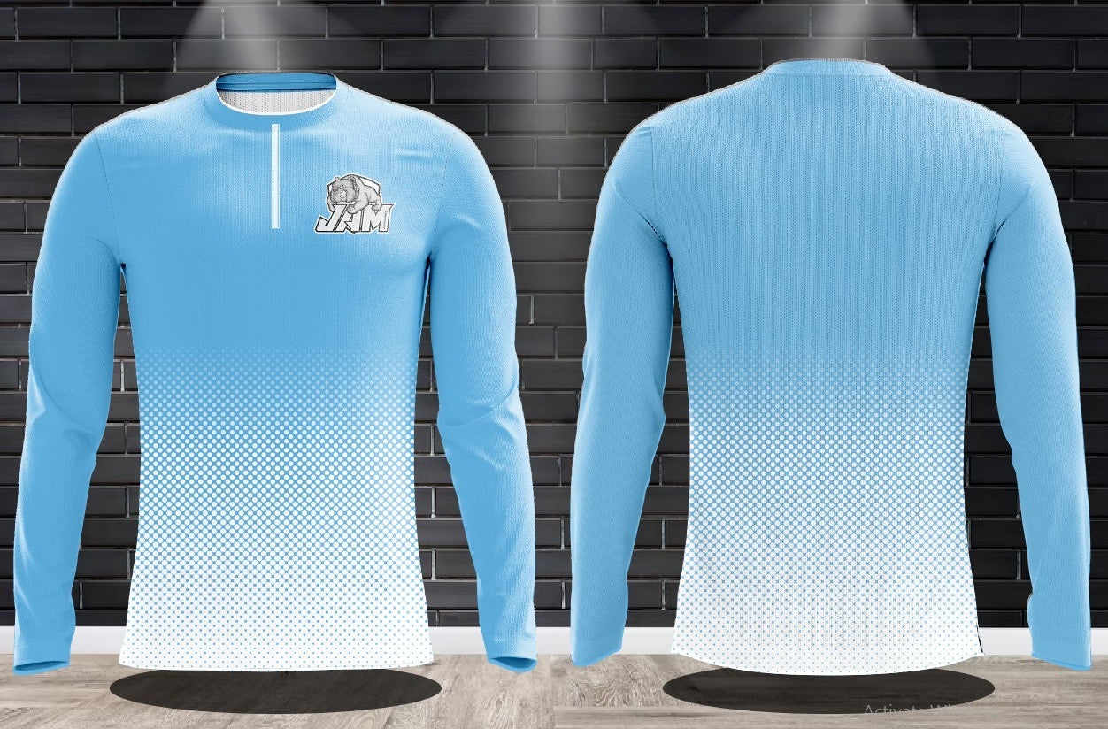 (NEW)JAM Performance Fleece Lined 1/4 Zip - Carolina Blue