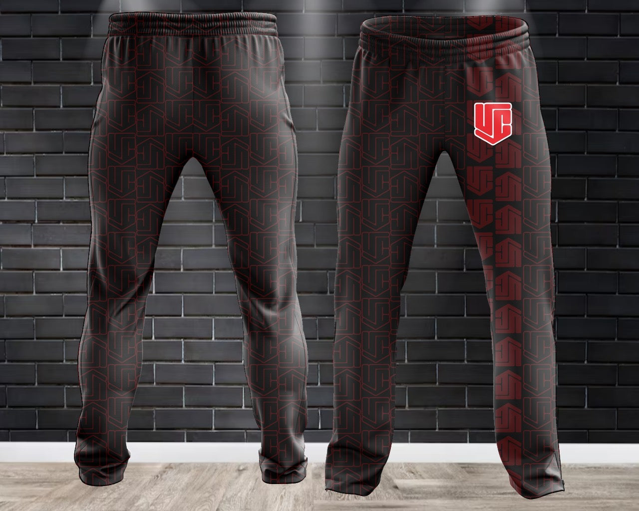 (NEW)Underworld Cornhole Symmetry Design Performance Fleece Lined Sweatpants - Black Out