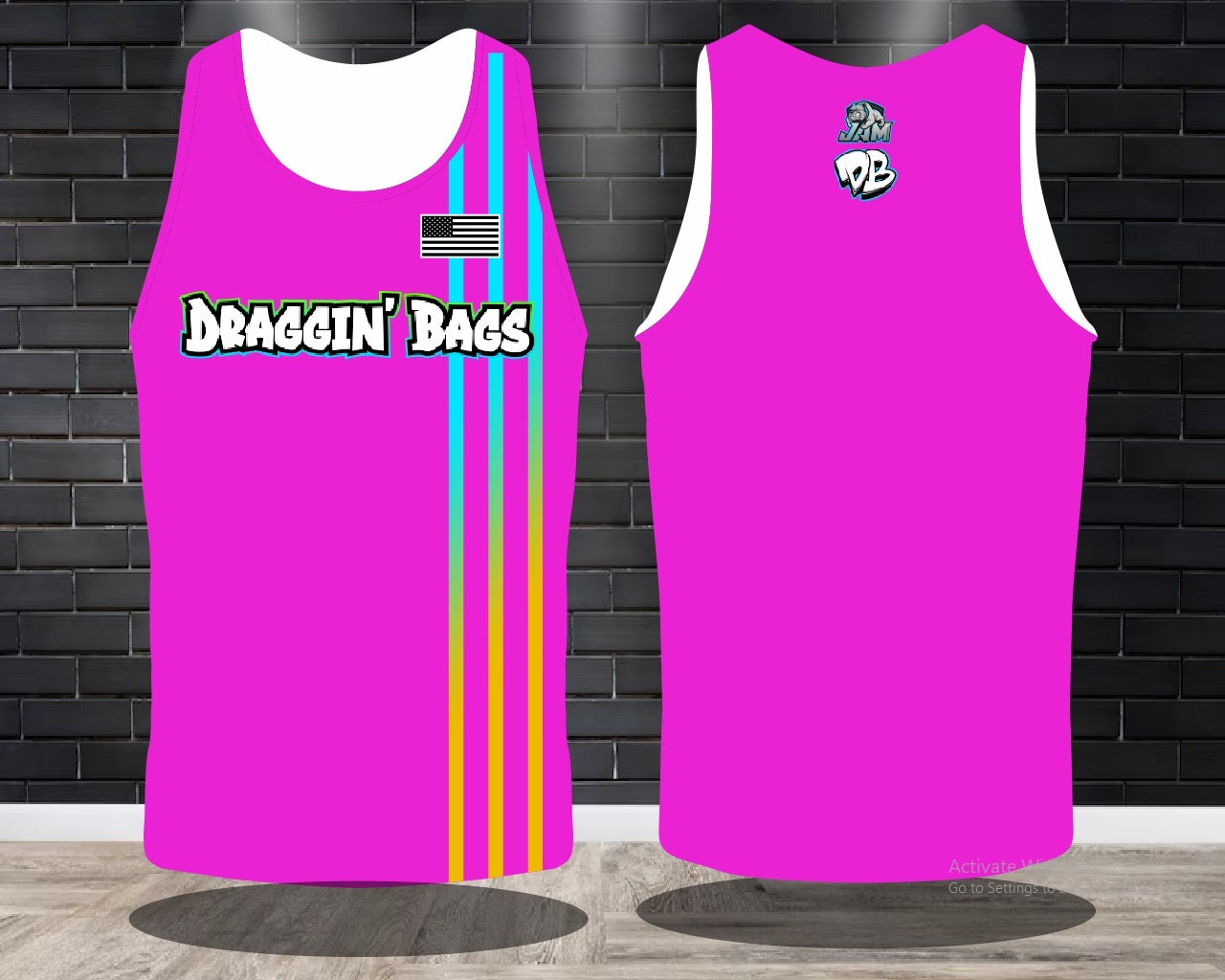 Draggin Bags 2024 Clean - Ladies Racerback Tank or Unisex Tank Top - Pink