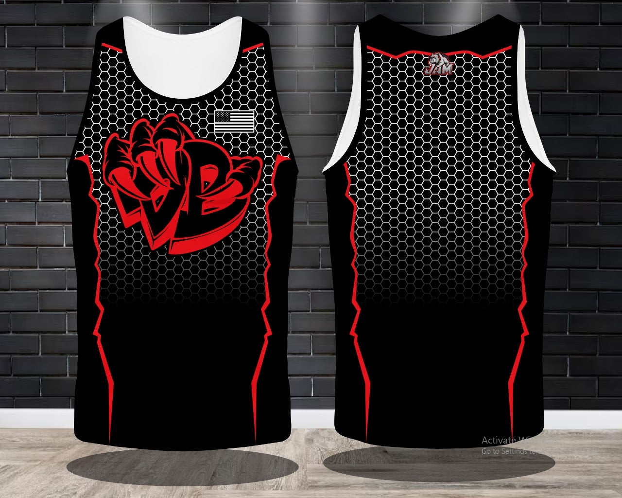 Draggin Bags Draggin Claw - Ladies Racerback Tank or Unisex Tank Top - Black w/Red Black Claw
