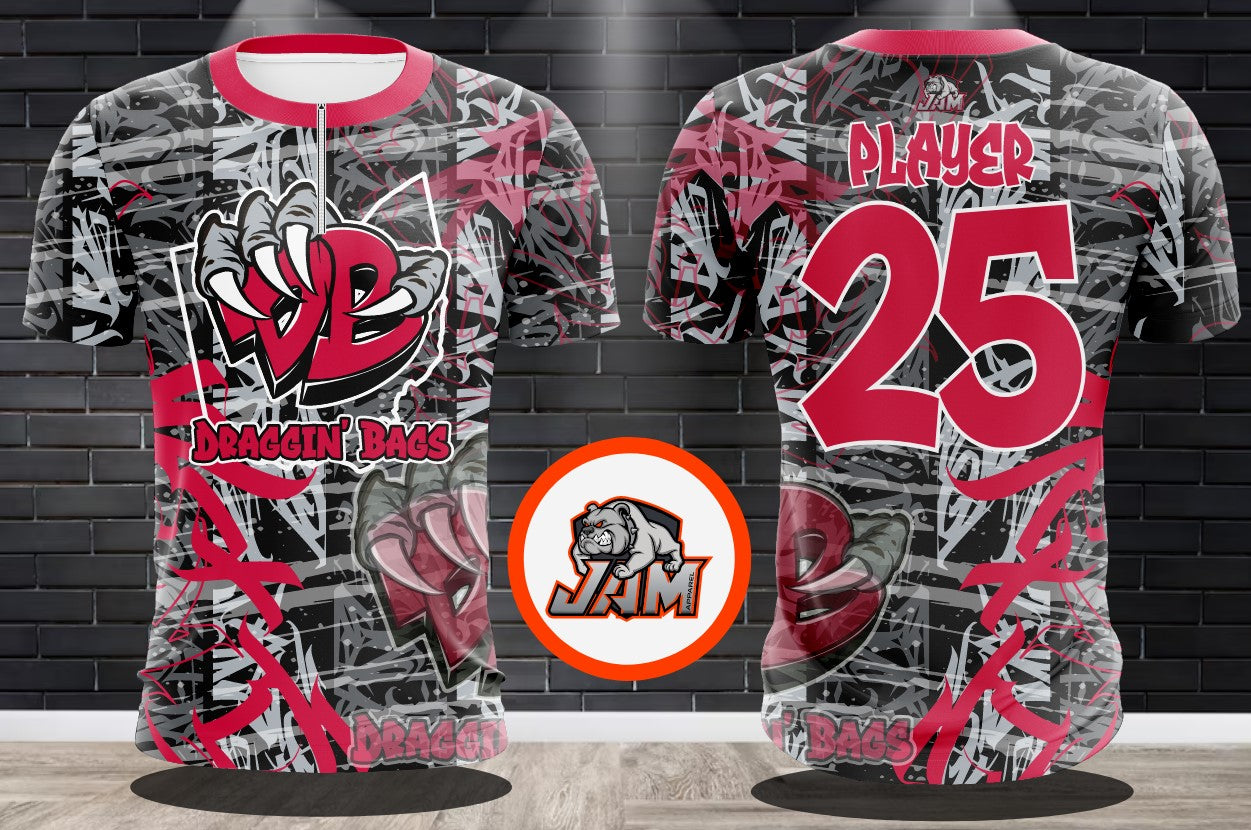 (NEW)Draggin Bags Ohio Edition Performance Drifit 1/4 Zip Jersey(s) - Short or Long Sleeve