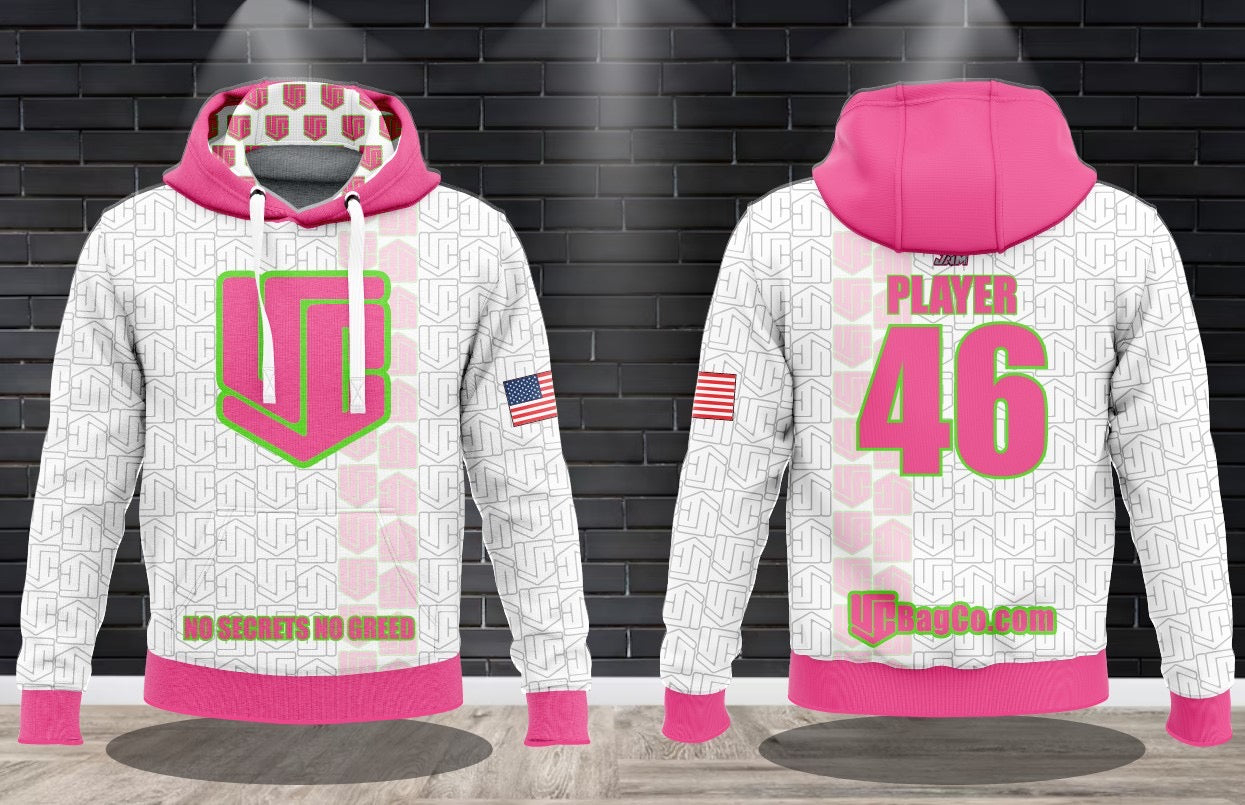 (NEW)Underworld Cornhole Symmetry Design Performance Hooded Sweatshirt(s) - White Out