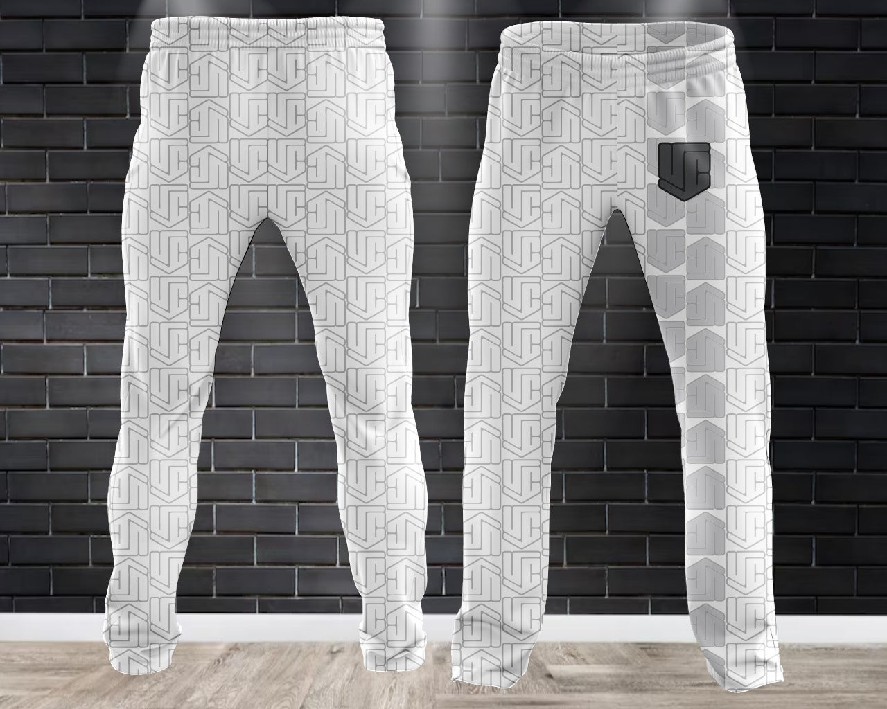 (NEW)Underworld Cornhole Symmetry Design Performance Fleece Lined Sweatpants - White Out