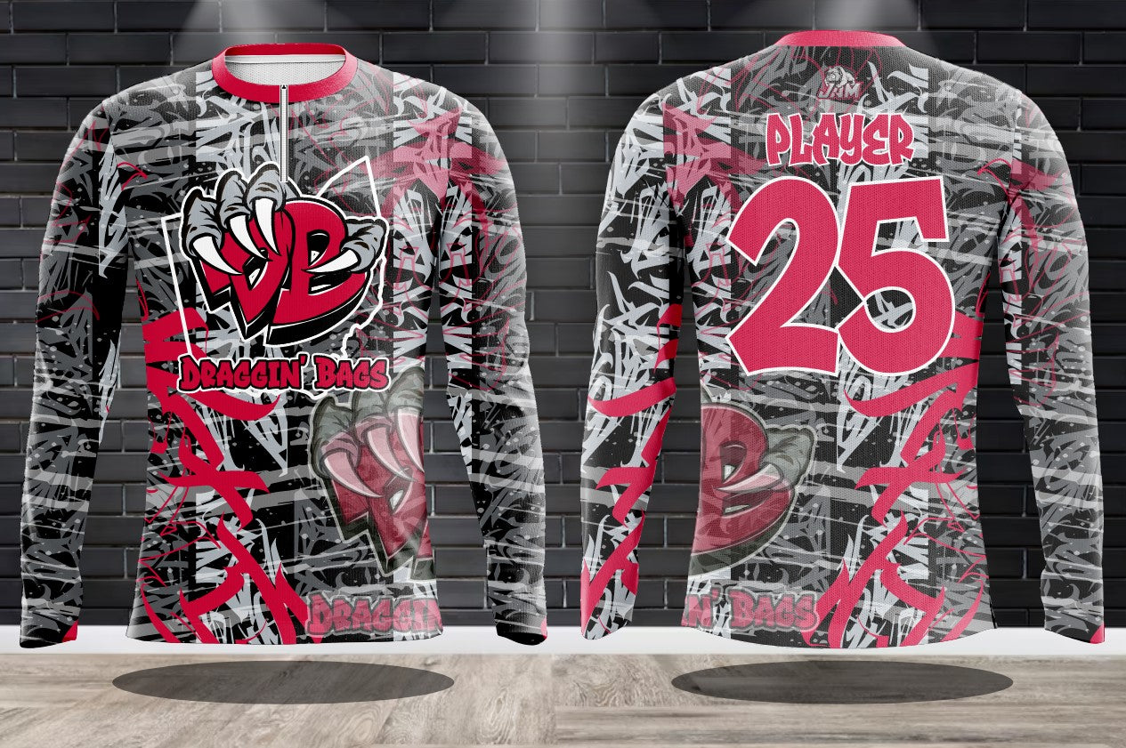 (NEW)Draggin Bags Ohio Edition Performance Drifit 1/4 Zip Jersey(s) - Short or Long Sleeve