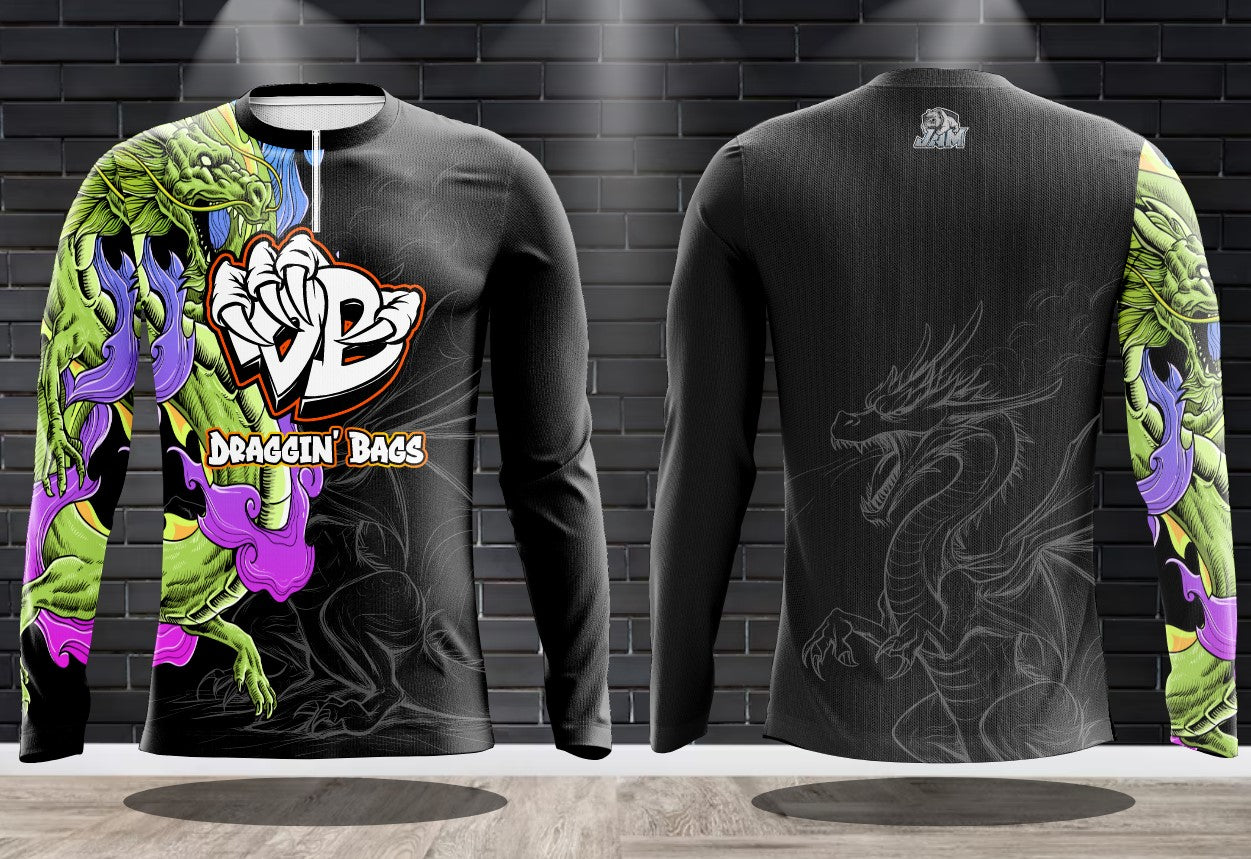 (NEW)Draggin Bags Summer Vibes Performance Drifit 1/4 Zip Jersey and 1/4 Longsleeve - 4 Available Colorways