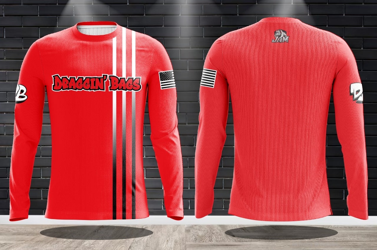 (NEW)Draggin Bags 2024 Clean Edition Long Sleeve Jersey - Red