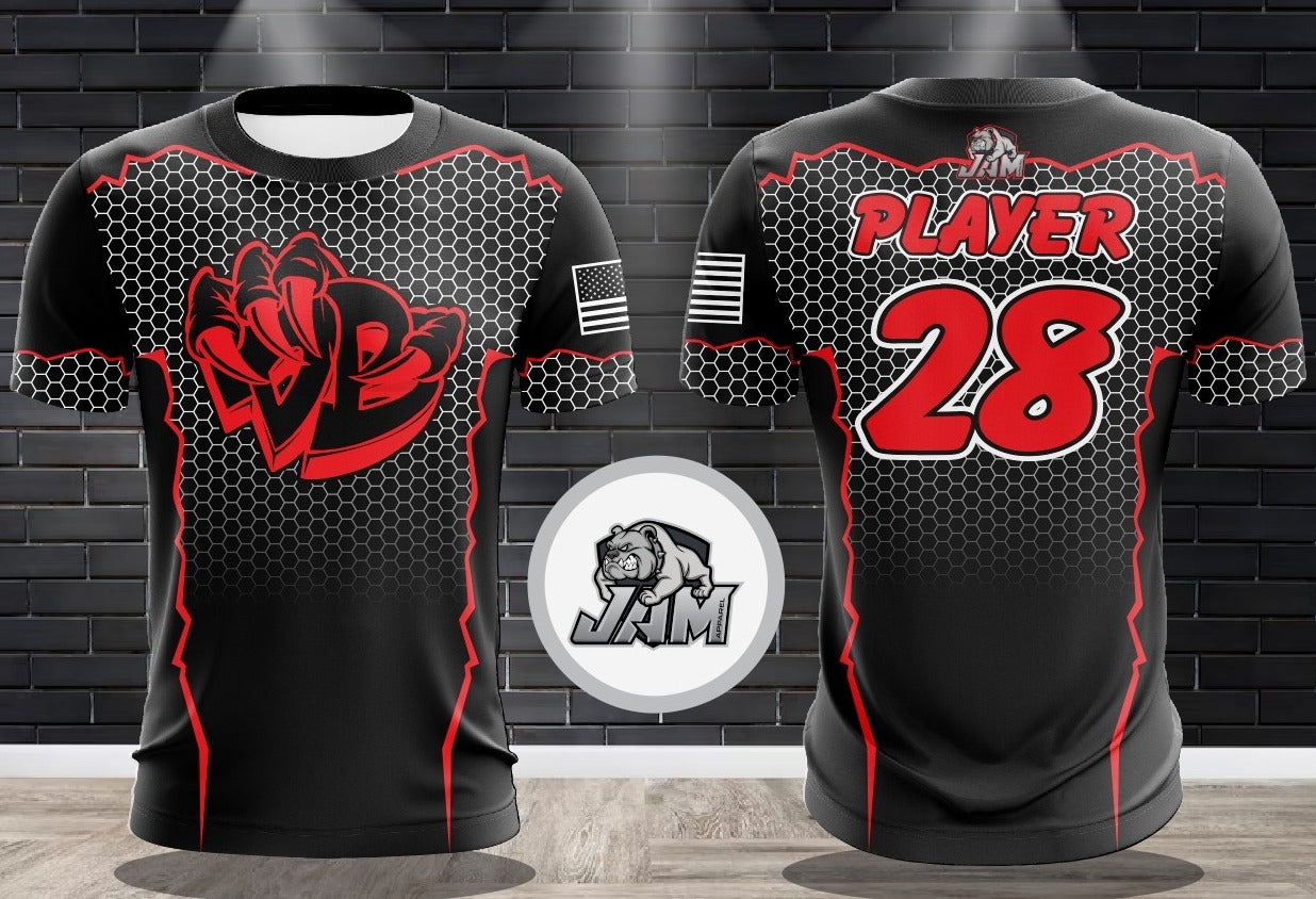 Draggin Bags Draggin Claw - Black Base Red/Black Claw Jersey or Cutoff