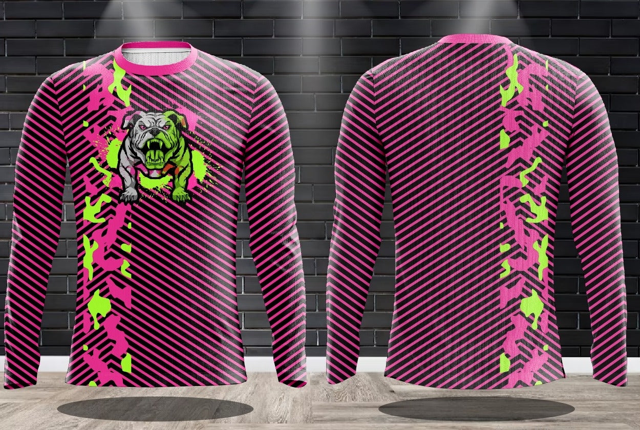 (NEW)JAM Macho Man Smooth Camo - Pink/Green Long Sleeve Jersey