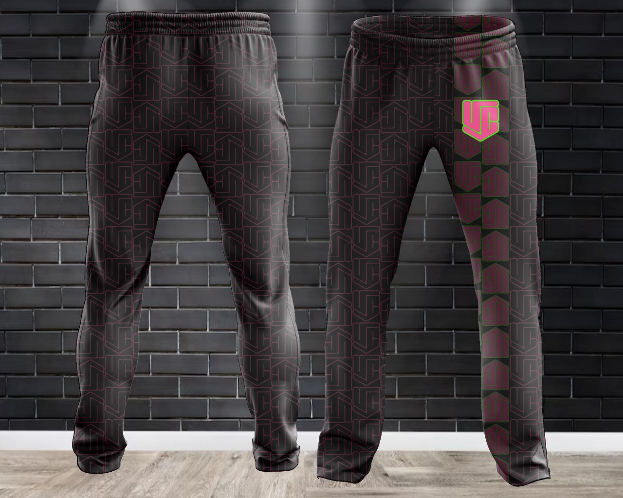 (NEW)Underworld Cornhole Symmetry Design Performance Fleece Lined Sweatpants - Black Out