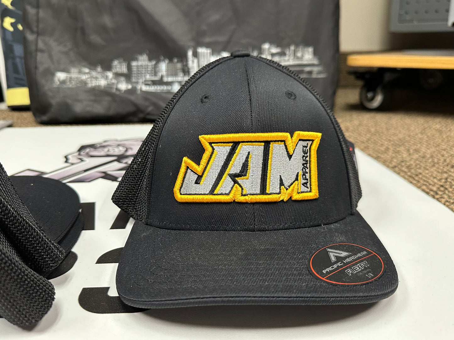 (NEW)JAM FlexFit 3D Embroidered Hat - Yellow Logo