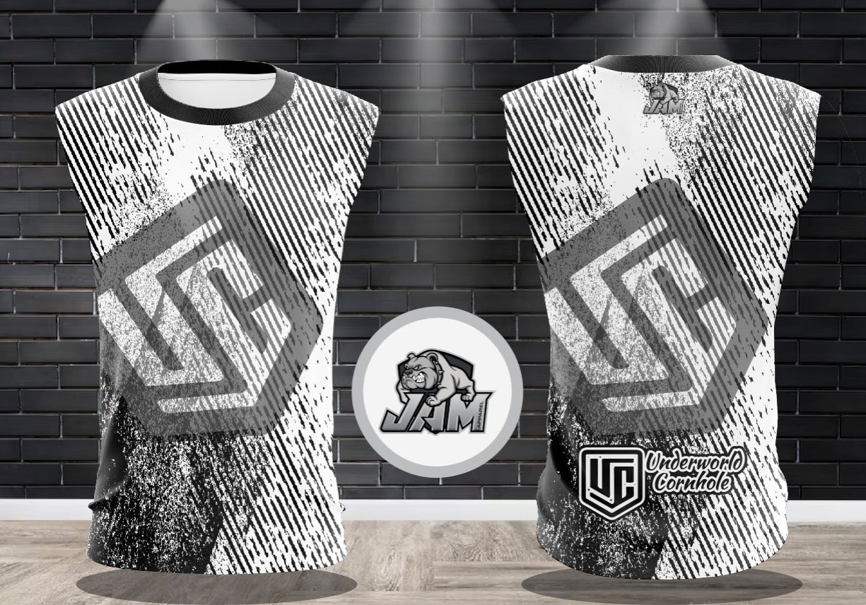 Underworld Cornhole 2024 Edition - Black/White Sleeveless Jersey