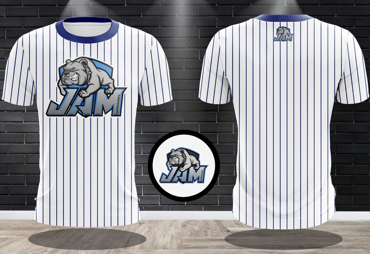 August 2024 - JAM Performance Drifit Jersey - White w/Carolina Blue