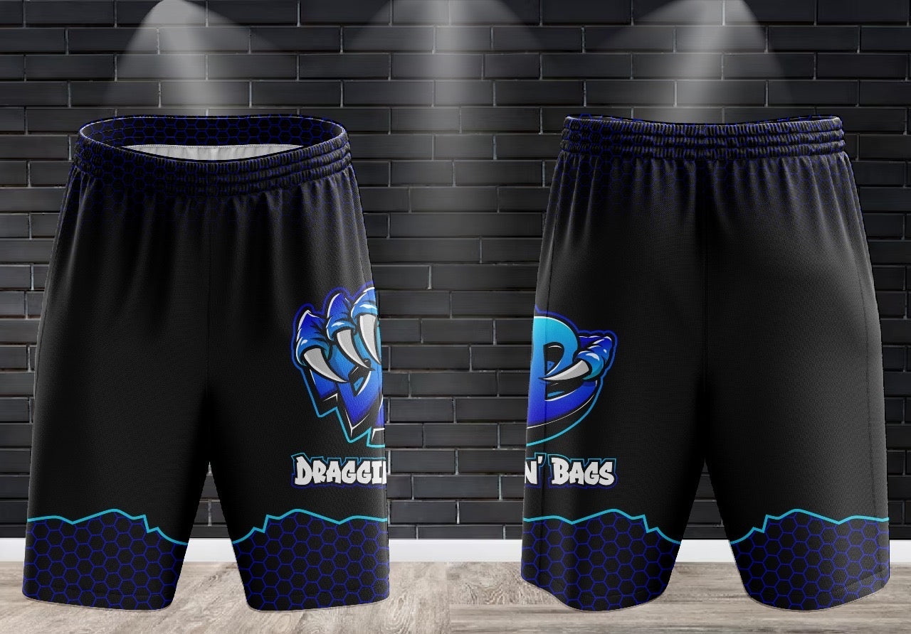 Draggin Bags Draggin Claw Performance Shorts - Black w/Blue/UNC Blue Claw