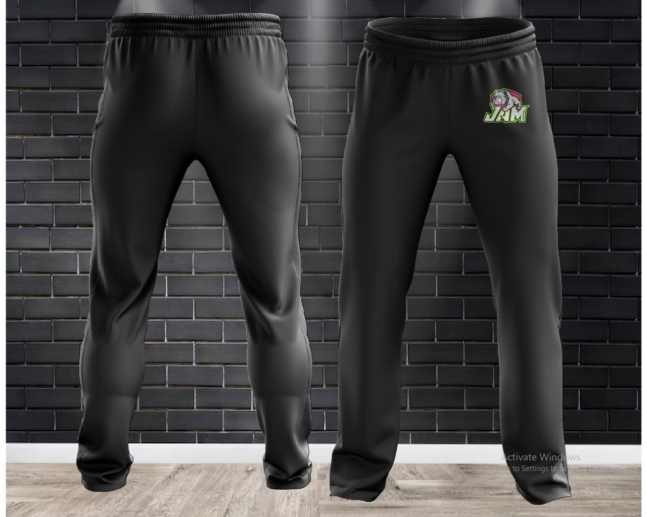 JAM Performance Fleece Lined Sweatpants - Hot Slime Logo