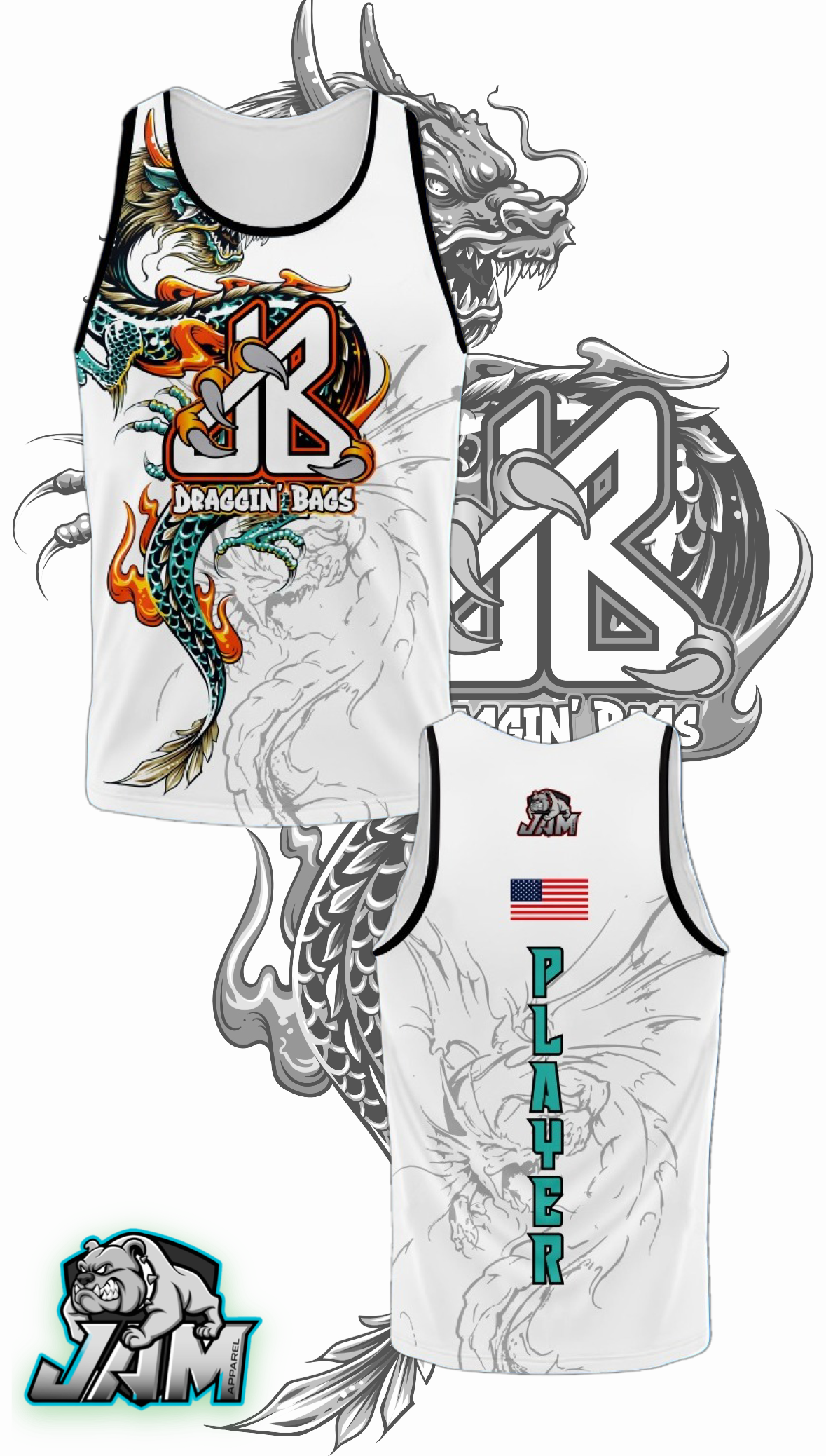 Draggin Bags Double Draggin OG Logo - White Tank Top