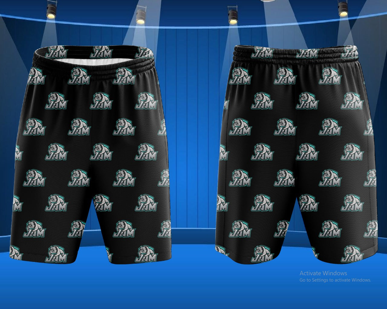 JAM Bulldog Pattern Performance Shorts - Blue